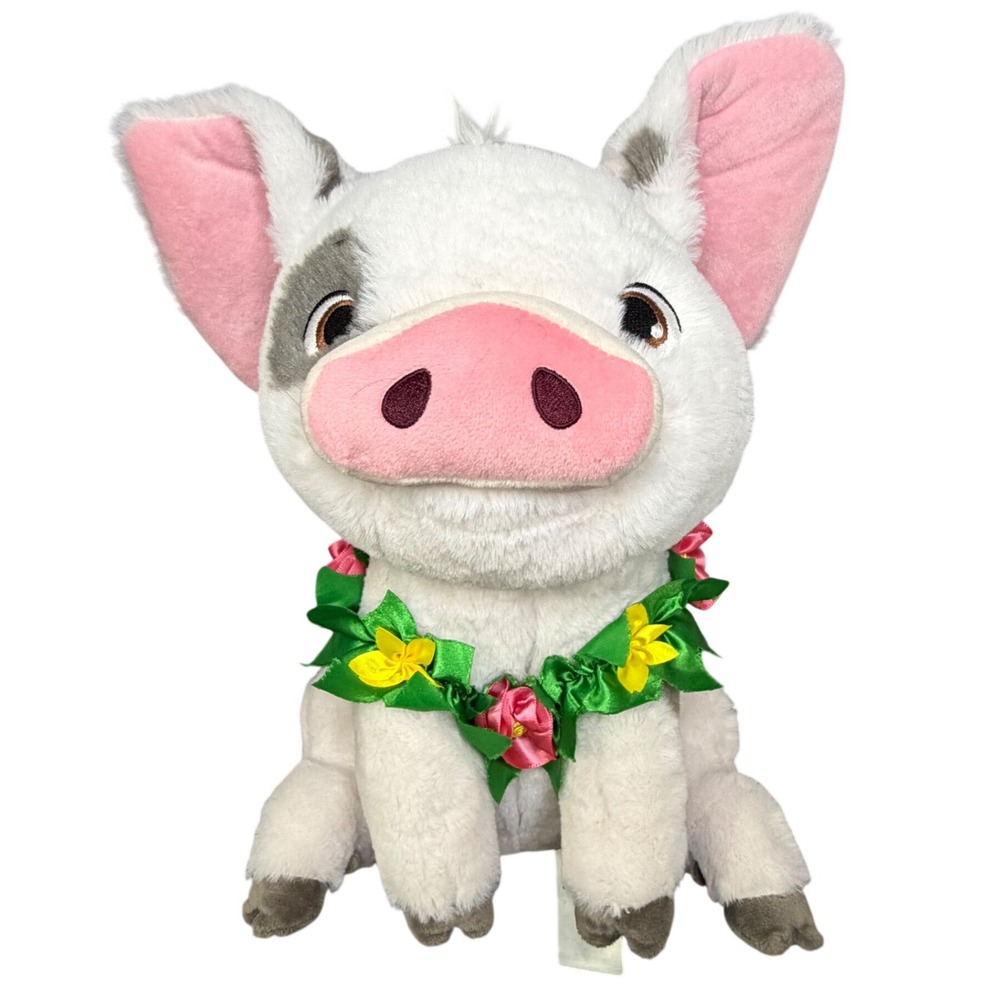 Disney Moana Pua Plush Toy 12 Inch White Floral Lei Pig Stuffed Animal Plushie